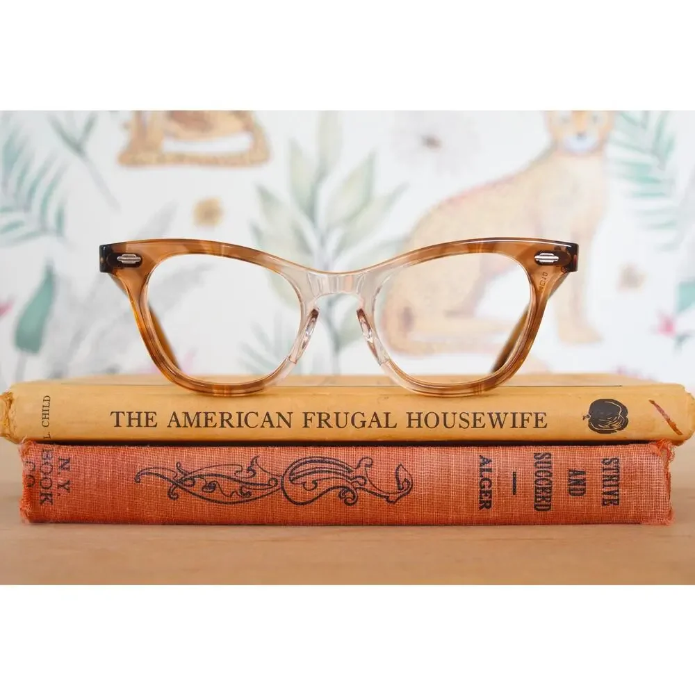 Vintage 1960s Cateye Eyeglasses Artcraft USA Rockabilly Pin Up Retro Preppy